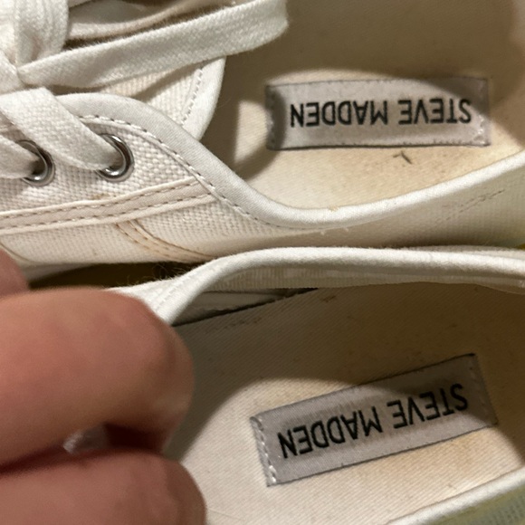 Steve Madden Off-White Canvas Sneakers - Picture 2 of 4